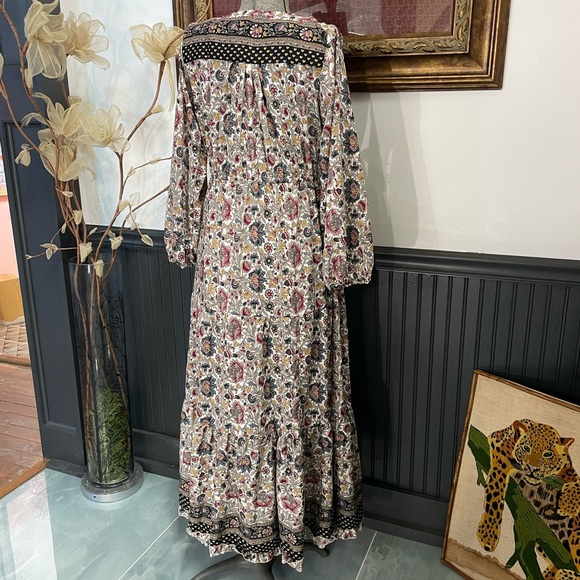 Anthropologie Boemo Maxi Ruffle Tiered Long Sleeve Dress - Sz LP 🧡🎀 - Picture 9 of 14